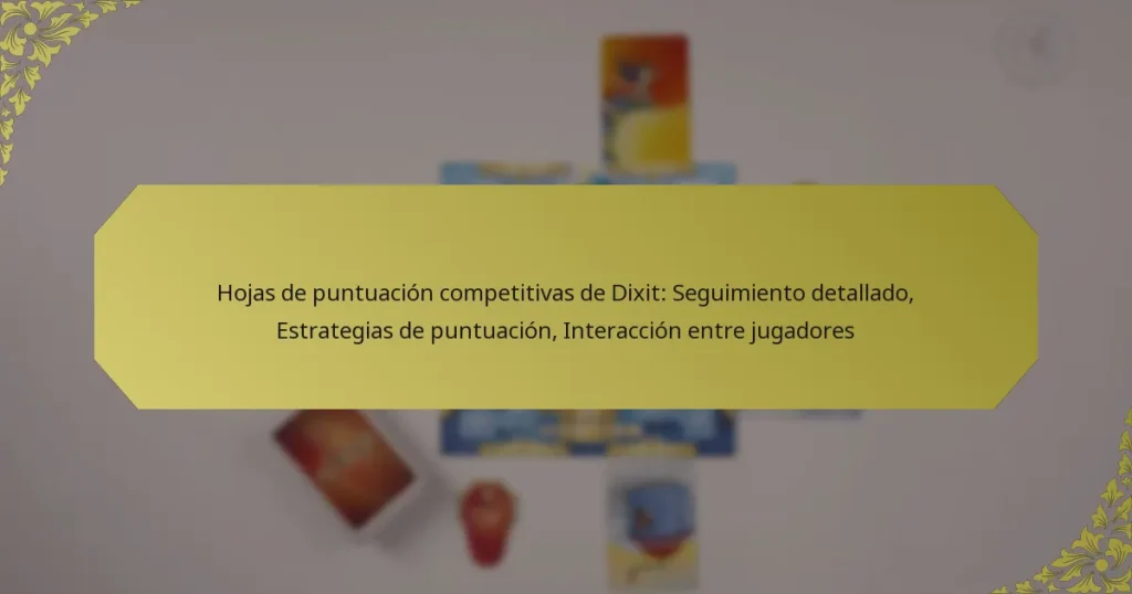 Hojas de puntuación competitivas de Dixit: Seguimiento detallado, Estrategias de puntuación, Interacción entre jugadores