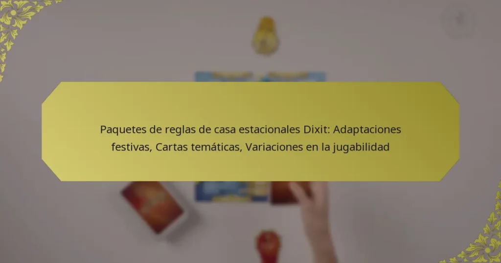 Paquetes de reglas de casa estacionales Dixit: Adaptaciones festivas, Cartas temáticas, Variaciones en la jugabilidad